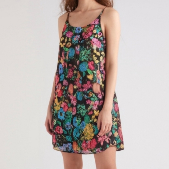 Derek Heart Dresses & Skirts - Derek ❤ Blue floral print overlay tunic dress lined Med. Beachy Summer Flowy